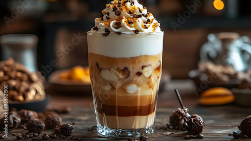 Iced coffee with whipped cr...
