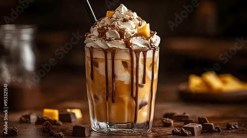 Iced coffee with whipped cr...