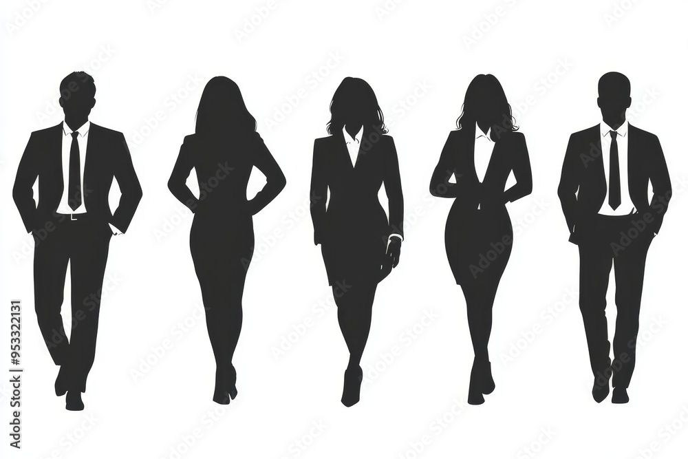 Business people, set of silhouettes, Generative AI Business people, set of silhouettes, Generative AI