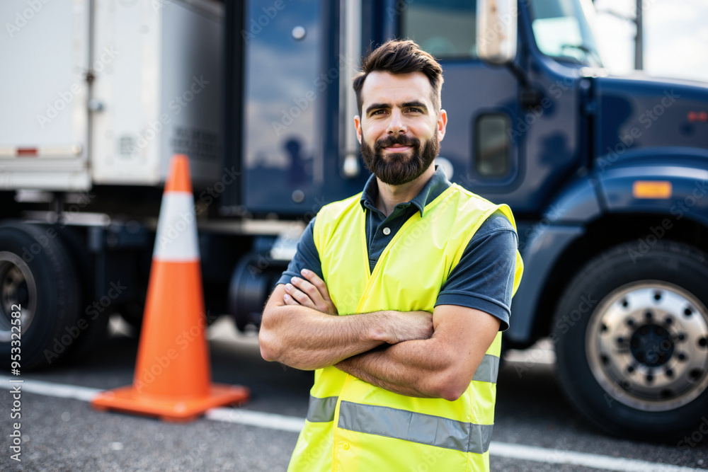 Bearded Man at Truck Driving School: Professional Training for Commercial License | Career Change Visual Bearded Man at Truck Driving School: Professional Training for Commercial License | Career Change Visual