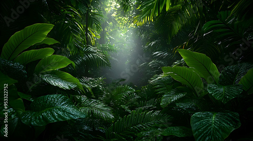 Lush green foliage with a s...