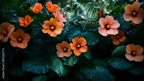 Lush green foliage with del...