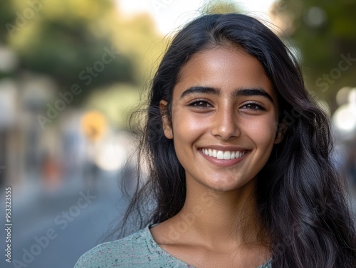 Happy Smiling Girl in Casual Attire