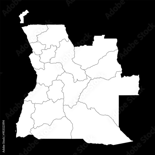 Angola map with administrative divisions.