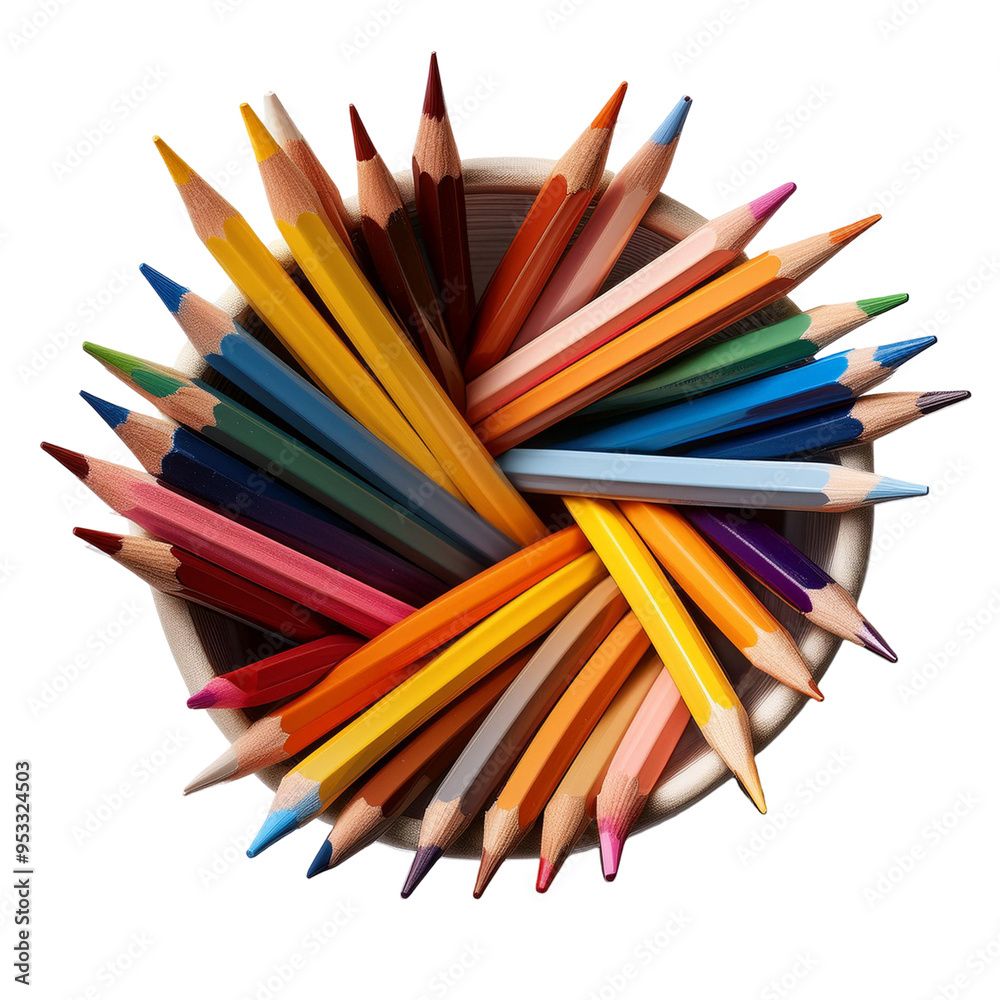Fototapeta premium color pencils isolated on Transparent Background.