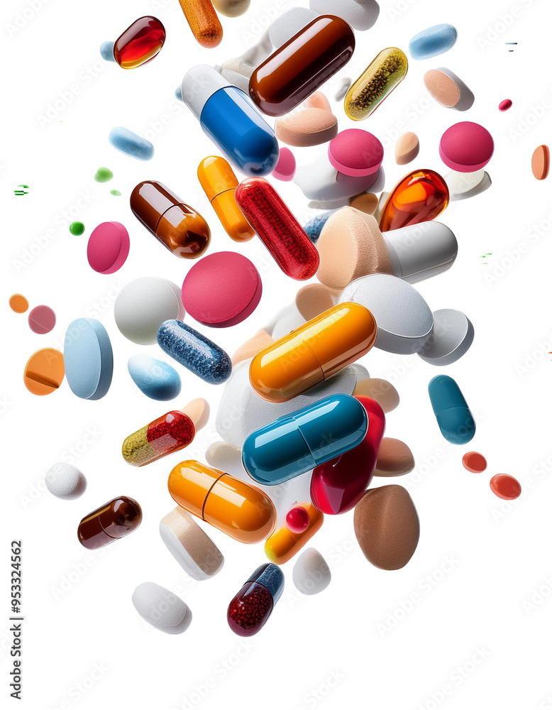 pills and capsules isolated on Transparent Background. pills and capsules isolated on Transparent Background.
