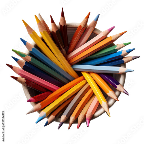 color pencils isolated on Transparent Background.