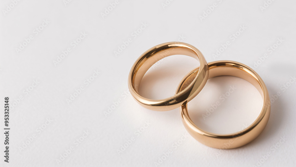 two wedding rings on a white background two wedding rings on a white background