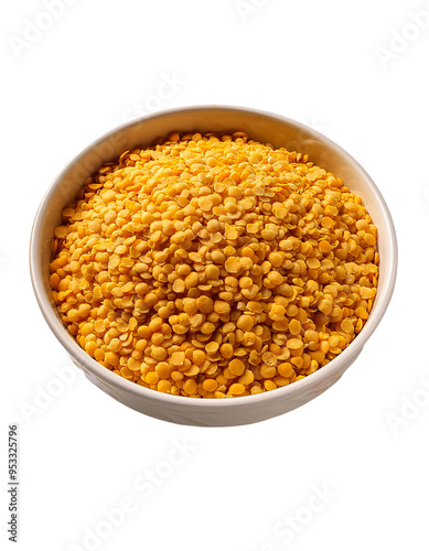 bowl of lentils isolated on Transparent Background.