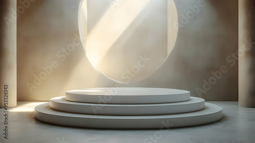 Minimalist podium with thre...