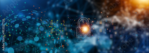 Blue and purple cryptic spectrum cyber security wallpaper featuring advanced encryption technology, secure network themes, and digital protection, perfect for modern cybersecurity applications