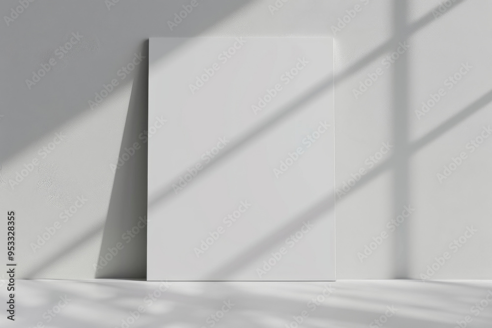 Blank White Poster Mockup on Grey Background for Magazine Cover Design Template Blank White Poster Mockup on Grey Background for Magazine Cover Design Template