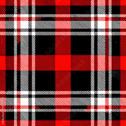 Bright Red Plaid Pattern With White Accents for Festive and Decorative Uses

