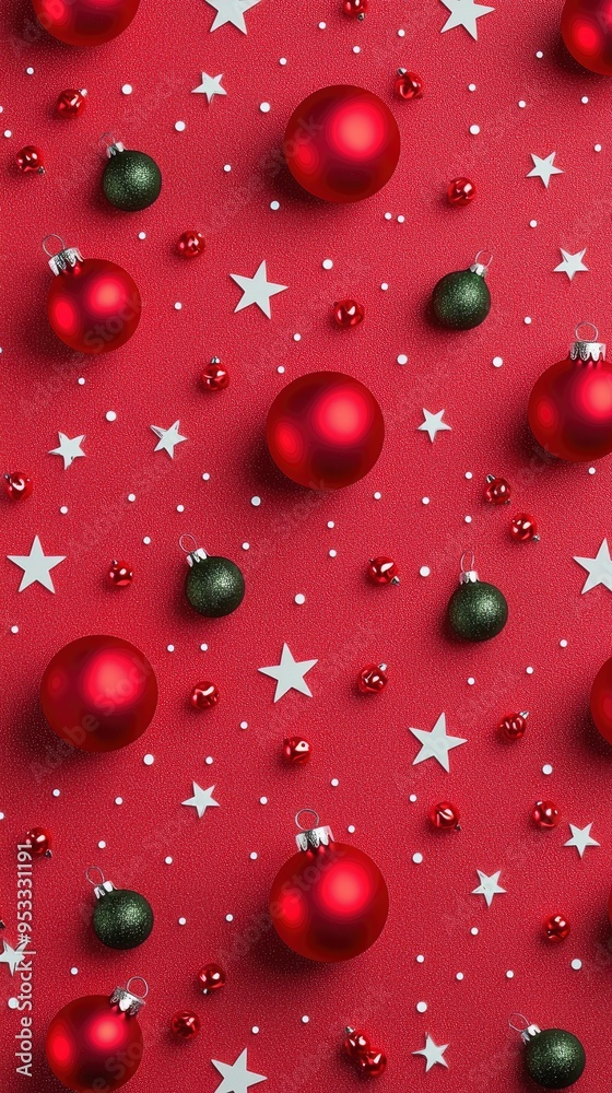 Red and Green Christmas Ornament Pattern Red and Green Christmas Ornament Pattern