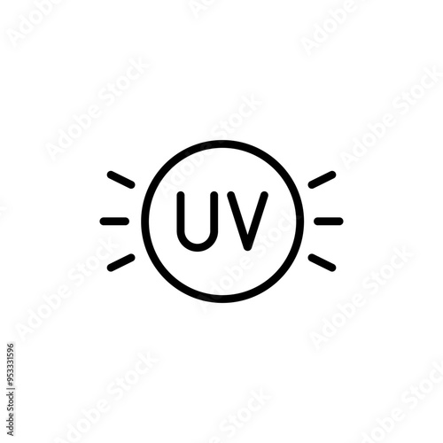 UV light for disinfection outline icon. Ultraviolet Light Icon, UV Ray Radiation. Electromagnetic Radiation Vector Art Illustration