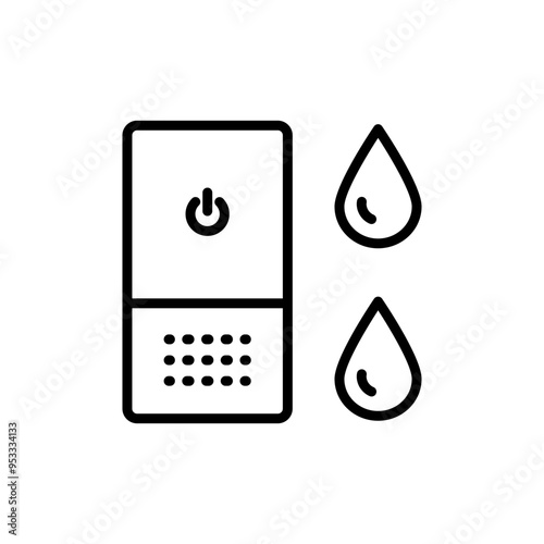 Humidifier Device Line Icon. Electronic Appliance Air Purifier Concept Outline Pictogram. Ventilation Technology Illustration. Simple Vector Isolated On White Background.