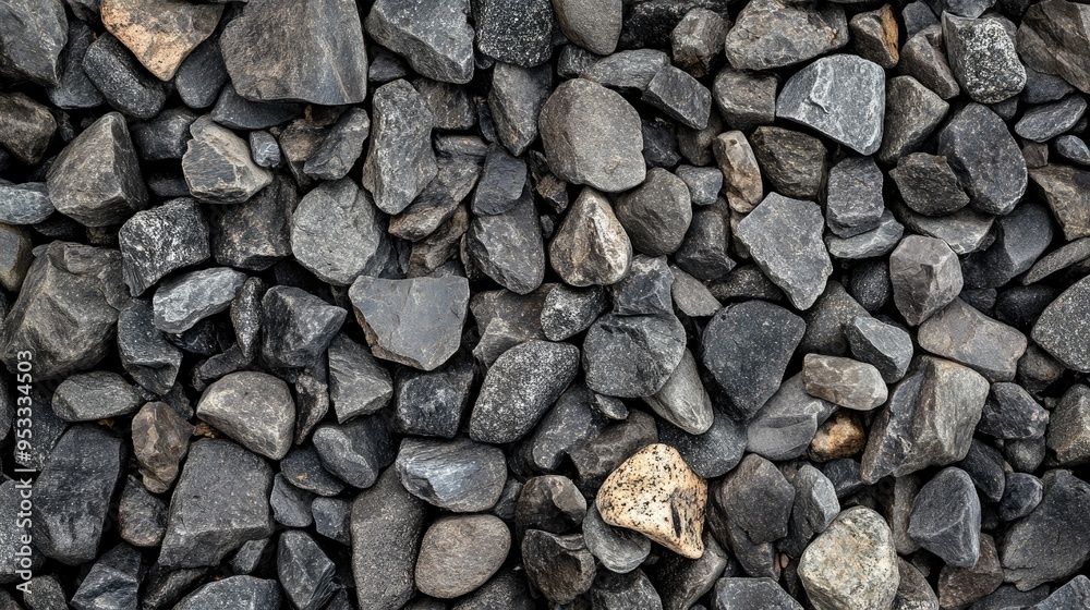 High-resolution texture of a monochrome pebble path with small stones tightly packed together High-resolution texture of a monochrome pebble path with small stones tightly packed together