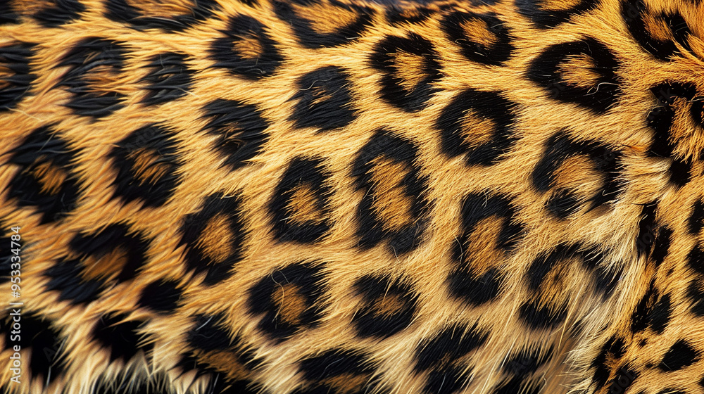 Fototapeta premium Close-up of a leopard's spotted fur pattern.