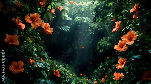 Orange flowers blooming in ...