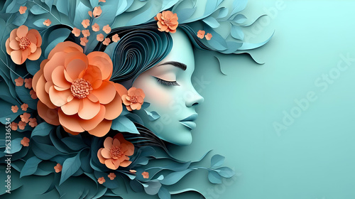 Paper art of a woman's face...