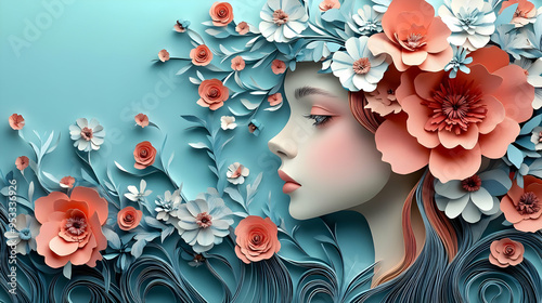 Paper Flower Crown with Por...