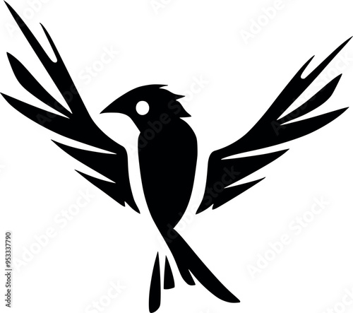 An abstract bird silhouette logo, great for creative designs, environmental projects, and contemporary business branding.