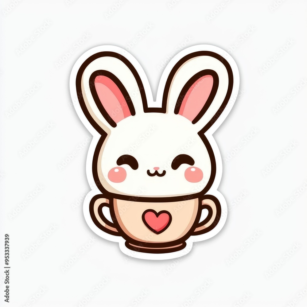 Obraz premium Cute Bunny in a Teacup