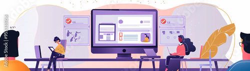 An e-learning website interface showing interactive lessons and quizzes