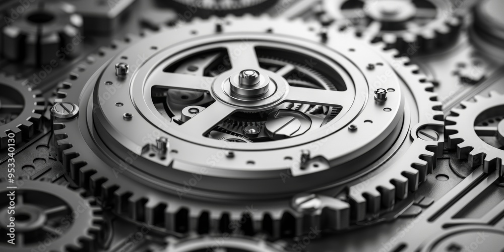 A white and black gradient background image of a mechanical industrial style A white and black gradient background image of a mechanical industrial style