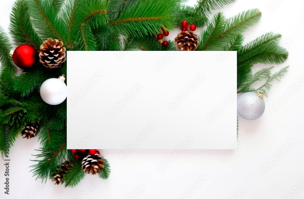 christmas card with fir branches christmas card with fir branches