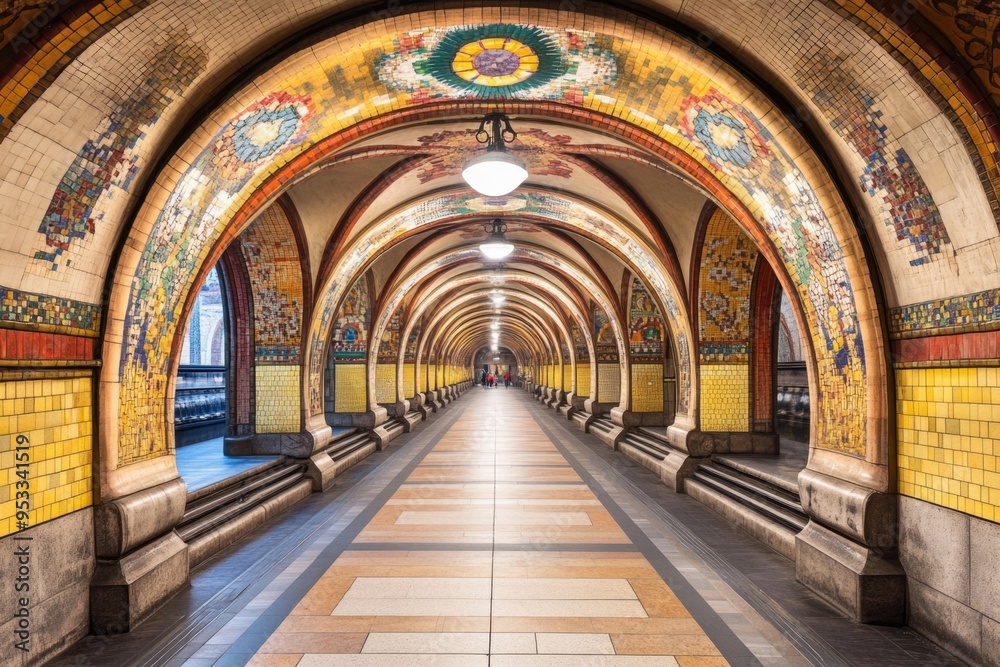 Obraz premium Tourists walking in marienplatz subway station in munich germany