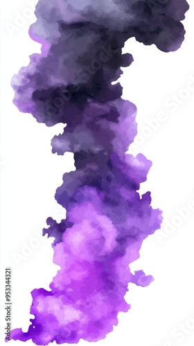 Abstract Purple Smoke Cloud on White Background