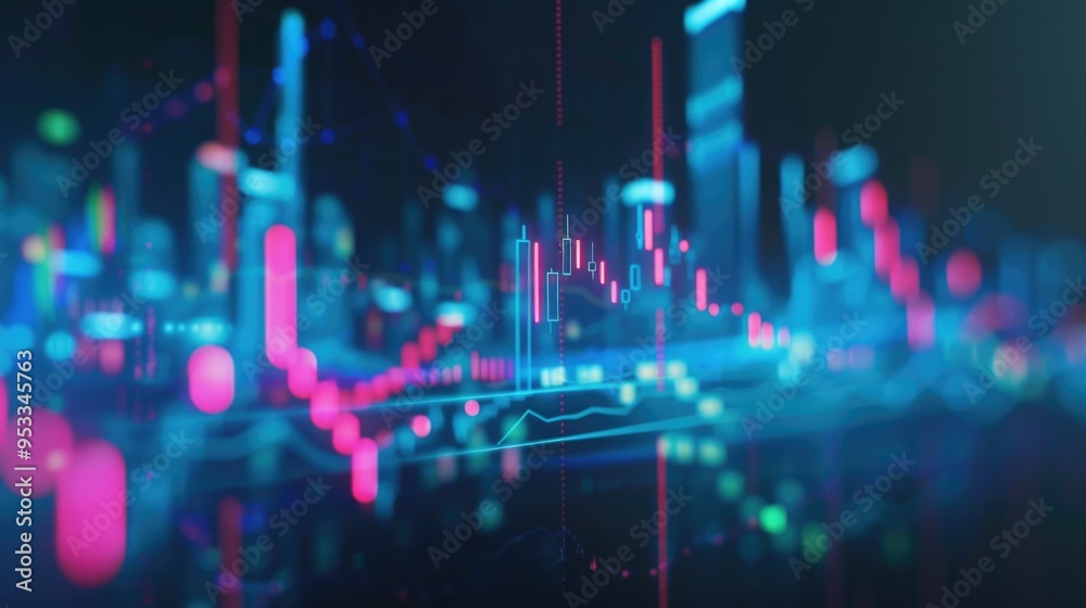 Urban nighttime scene with bright streetlights and colorful displays Urban nighttime scene with bright streetlights and colorful displays