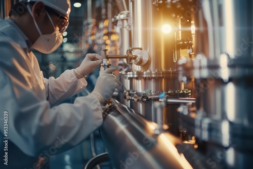 A technician works diligently in a modern industrial facility, ensuring precision in machinery and equipment operation.