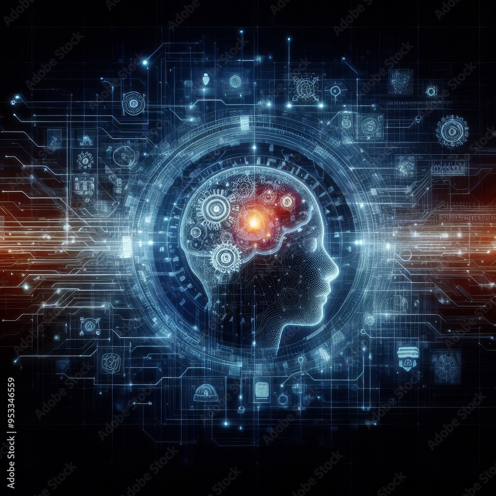 Digital backdround ideal for technological operations, neural networks, AI, data transmission and encryption, digital archives, audio and visual representations, scientific research
