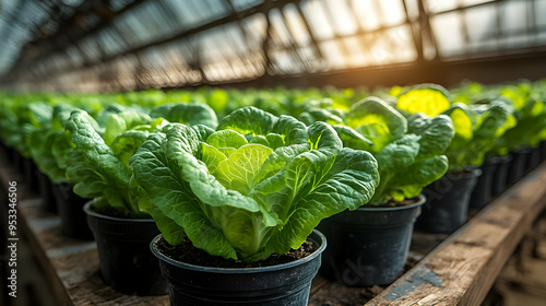 Rows of lush green lettuce ...
