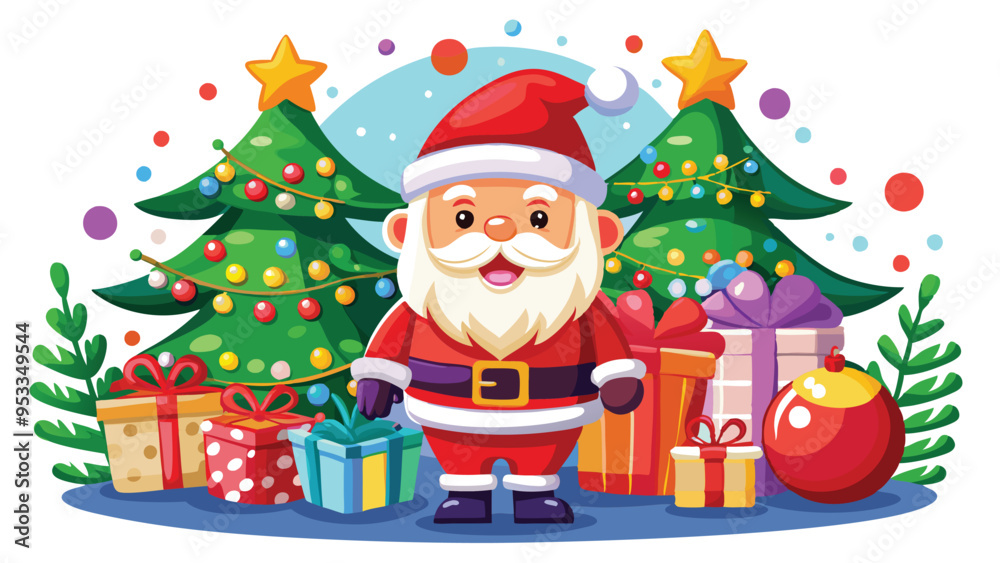 Merry Christmas card with hanging ball decoration Vector illustration white style background. Generative AI Merry Christmas card with hanging ball decoration Vector illustration white style background. Generative AI