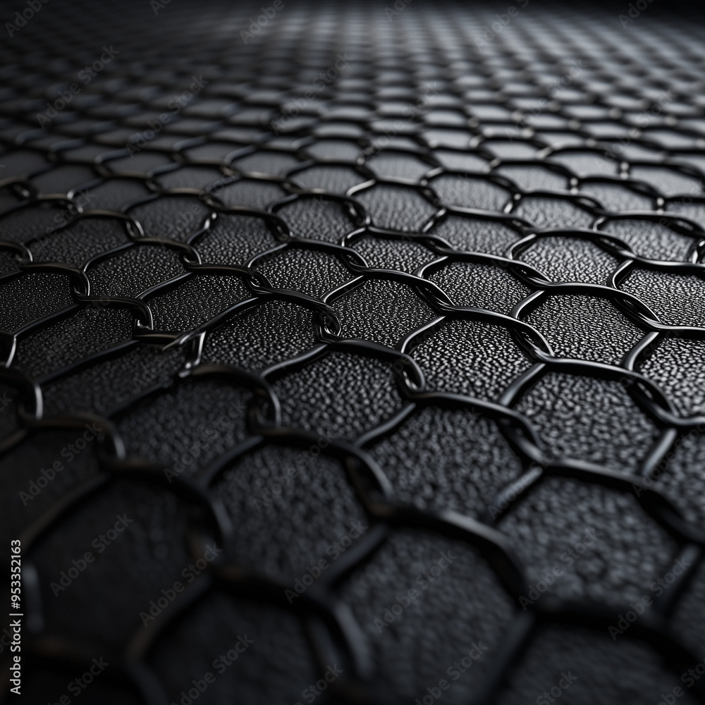 Fototapeta premium Grit of Competition: Close-Up View of the MMA Cage Mat