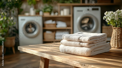 Stack of clean white towels...