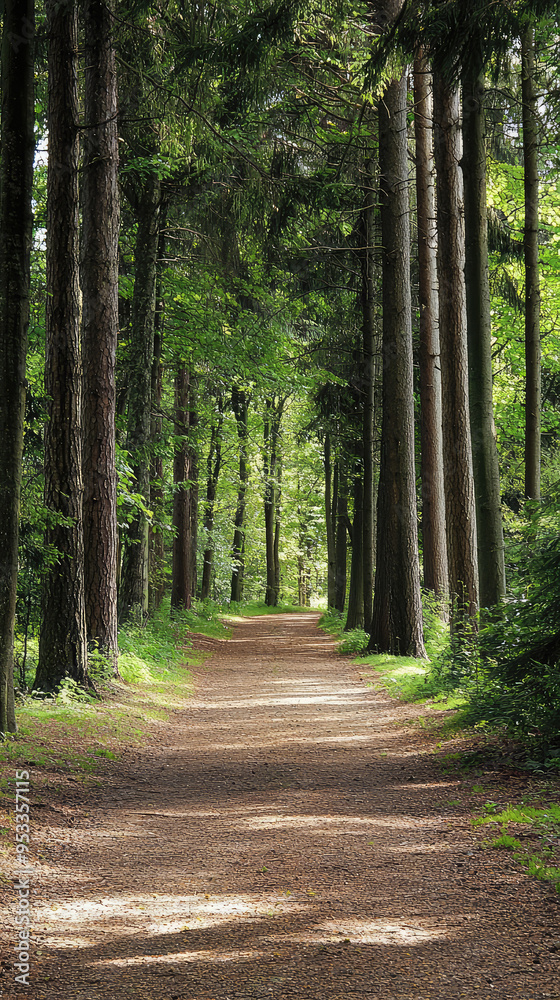 A sun-dappled path winds through a dense forest, inviting you to explore the hidden secrets within. A sun-dappled path winds through a dense forest, inviting you to explore the hidden secrets within.