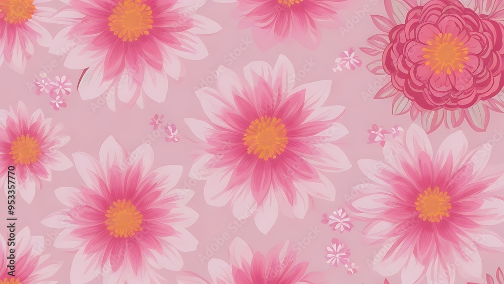 Cute floral background, seamless repeat pattern design, Cute floral background, seamless repeat pattern design,