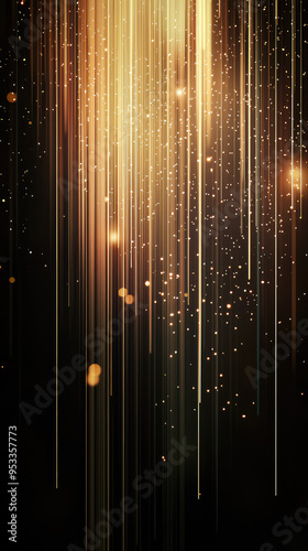 A Symphony of Light: Golden Streaks Dance in a Futuristic Glow