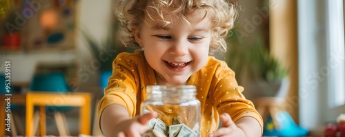Cheerful Child Joyfully Pla...