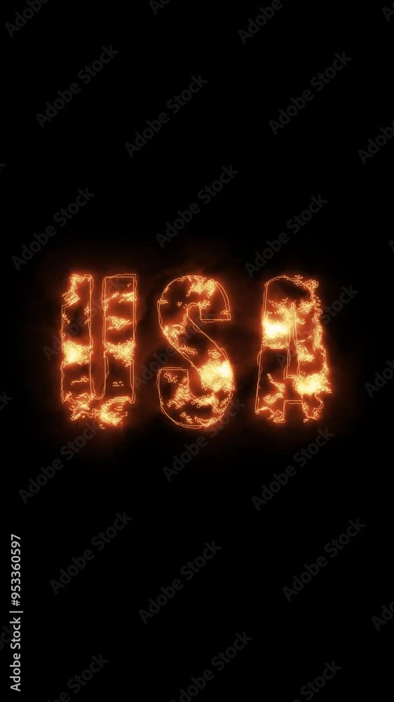 USA on fire text effect animation USA on fire text effect animation