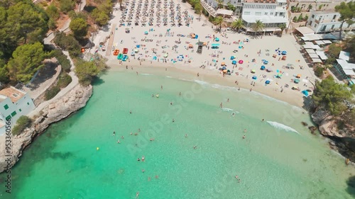 Aerial view of the Platja de Santanyi beach in Mallorca, Balearic Islands, Spain photo