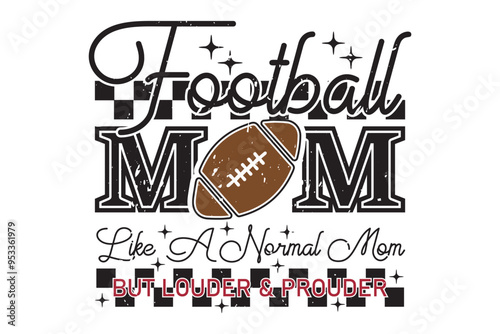 Canvas Print Football Mom EPS Retro Sport Mama T-shirt Design