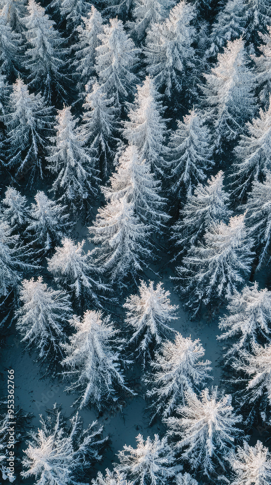 A blanket of snow transforms a forest into a winter wonderland, each evergreen tree a delicate sculpture against the muted blue backdrop. A blanket of snow transforms a forest into a winter wonderland, each evergreen tree a delicate sculpture against the muted blue backdrop.