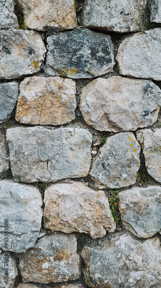 Timeworn Stone: A Rugged Wall, Weathered and Wild, with Tiny Plants Reaching for the Light. Timeworn Stone: A Rugged Wall, Weathered and Wild, with Tiny Plants Reaching for the Light.