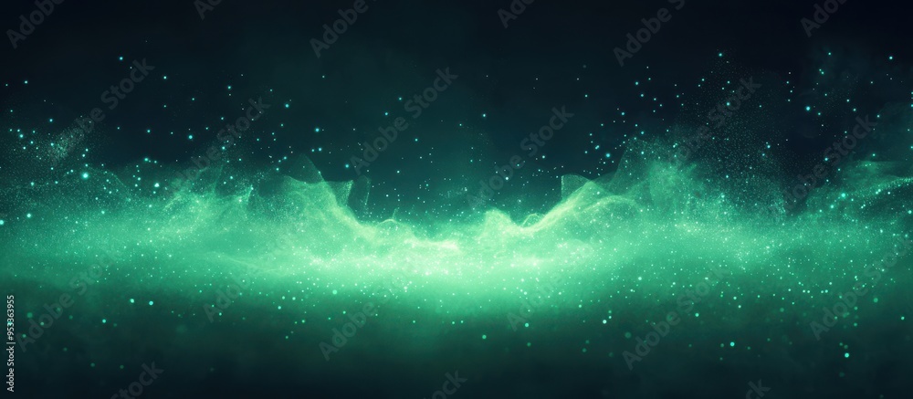 Green light with a blue glow on a black background Green light with a blue glow on a black background