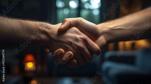 Two hands shaking in a clos...